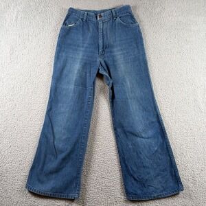 Vintage 70s Maverick Bell Bottom Jeans Womens Junior 15 High Waist Wide Leg USA